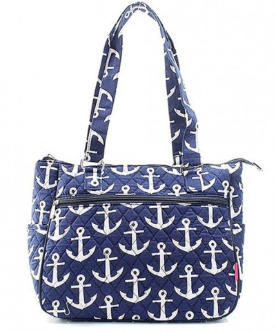 Nautical Anchor Quilted Canvas Handbag