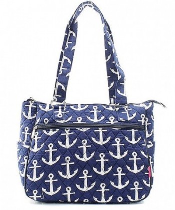 Nautical Anchor Quilted Canvas Handbag