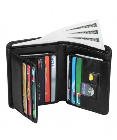 Leather Wallets Genuine Blocking Trifold