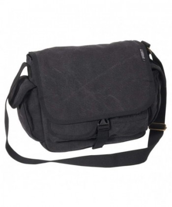 Everest Luggage Canvas Messenger Black