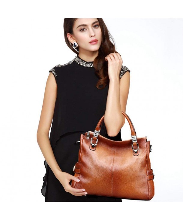 S-ZONE Women's Vintage Genuine Leather Handbag Shoulder Bag Satchel ...