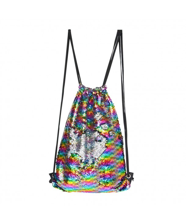 Sparkly Sequin Backpack Drawstring Rainbow