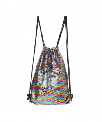 Sparkly Sequin Backpack Drawstring Rainbow