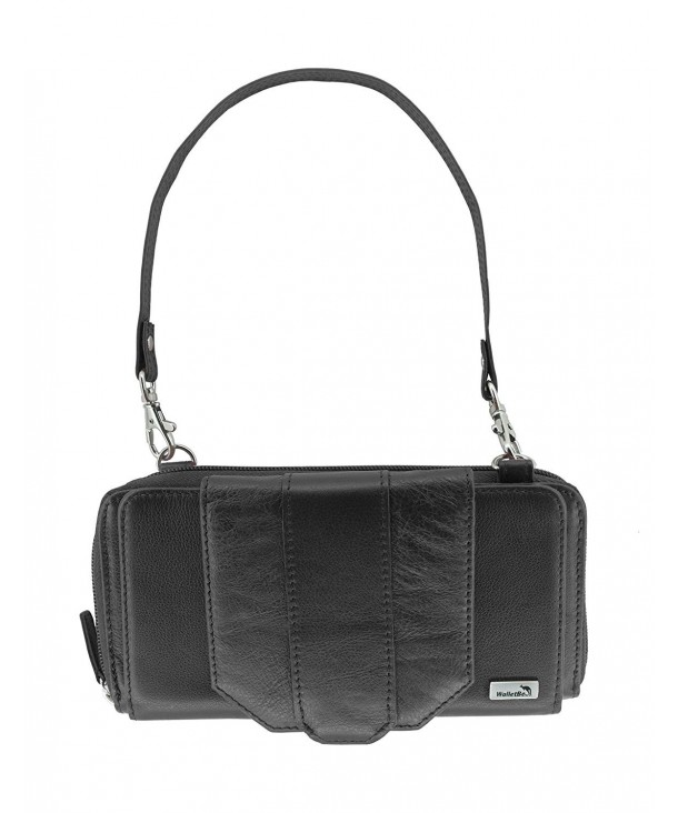 WalletBe Leather Crossbody Accordion Pebbled