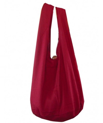 Buddha Cotton Crossbody Messenger Burgundy