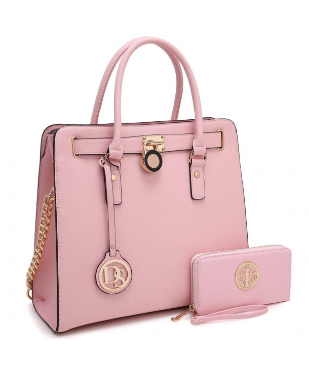 Womens Fashion Top Belted Padlock Satchel Handbag Designer Structured ...