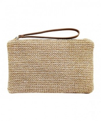 Straw Zipper Clutch Bag Bohemian Wristlet Womens Summer Beach Sea Purse ...