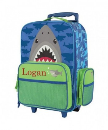 Embroidered Shark Rolling Luggage Childrens
