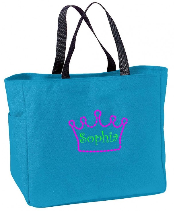 Personalized Embroidered Crown Sport Essential Tote Bag - Turquoise ...