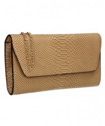 Snakeskin Metallic Leather Clutch Bag