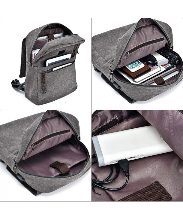 Minimalist Backpack Laptop Bag with USB Charging Port for Travel Work ...