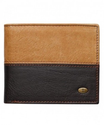 Two Tone Genuine Leather Wallet Cross