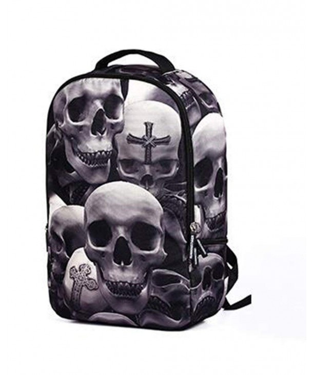 skeleton schoolbag leisure backpack - Black and white skull - CN18DMHCQGY