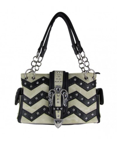 RHINESTONE CHEVRON SHOULDER HANDBAG CONCEALED