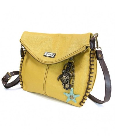 Charming Crossbody Leather Turtle Mustard