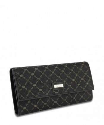 Rioni Signature Black Checkbook Wallet