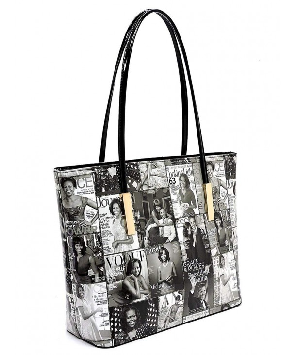 Glossy Magazine Cover Collage 3-in-1 Shopper Tote Bag Wallet Set ...