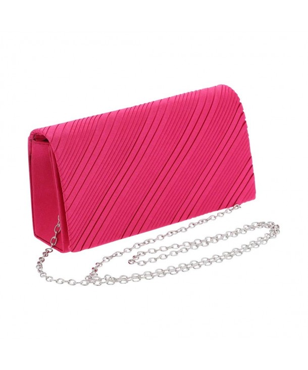 Satin Evening Cocktail Bag Fuschia