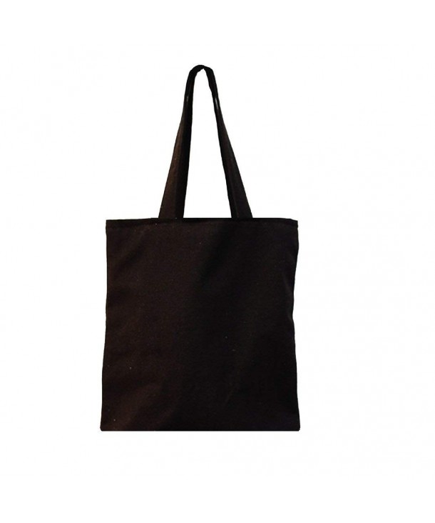 Unisex DIY Plain Solid Black Canvas Tote Bag - Black/ Small Tote - C11886STGAG