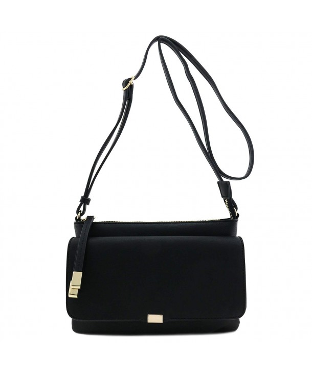 Half Flap Zip Top Crossbody