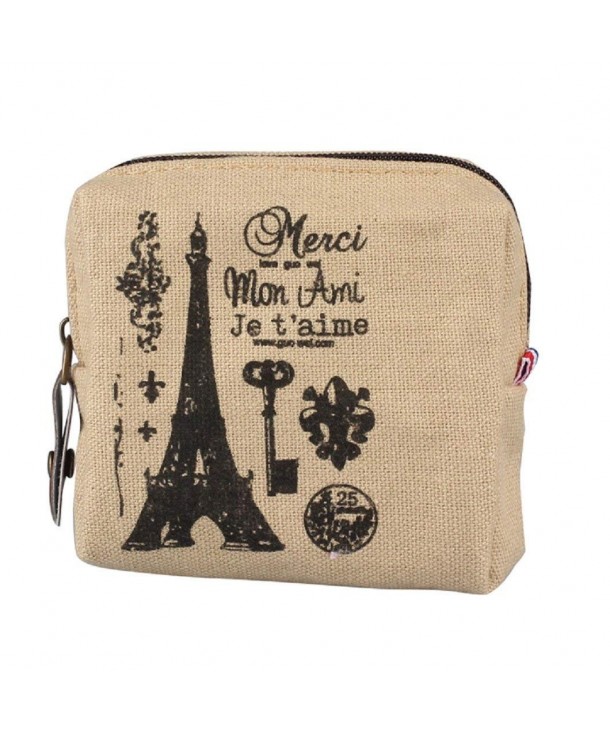 DZT1968 Canvas Square Eiffel Wallet