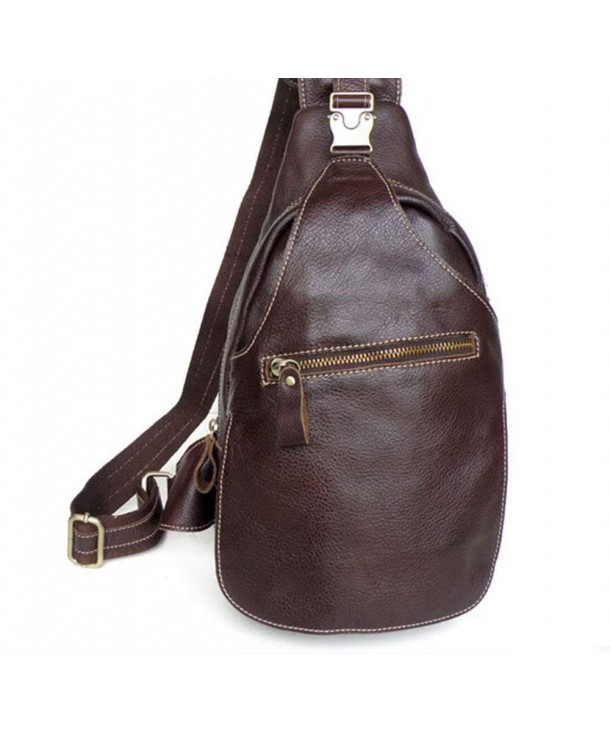 Casual Daypack Leather Sling Shoulder Backpack Chest Bag - C311PPK6ZYH