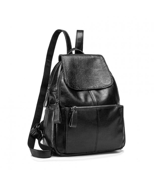 Genuine Leather Backpack Schoolbag Shoulders