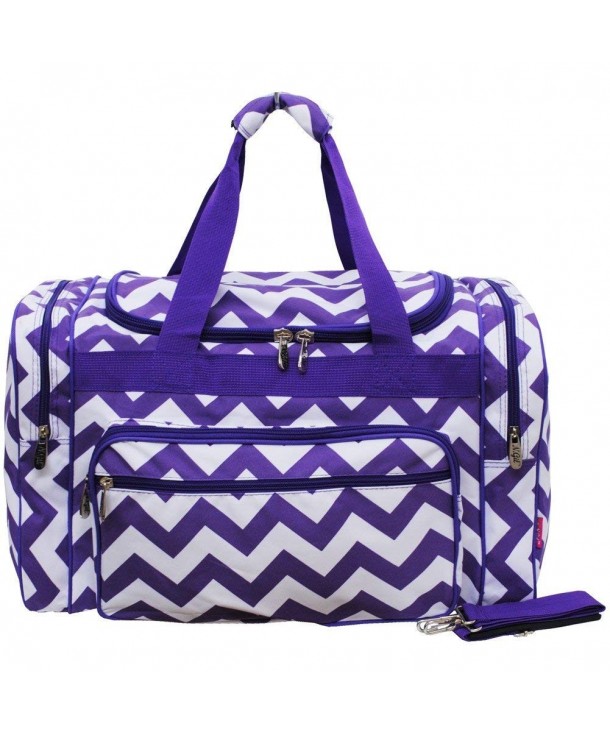 Purple Chevron Canvas Shoulder Duffle