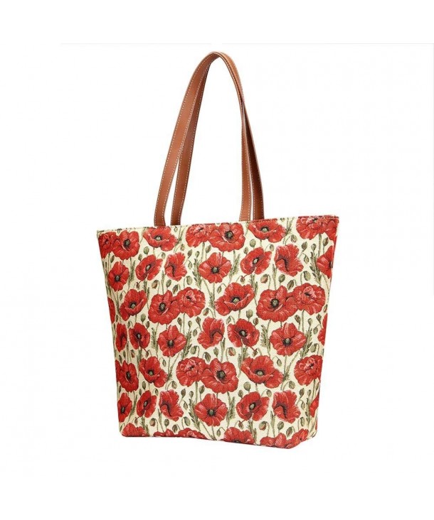 Floral Tapestry Shoulder Handbag Flowers