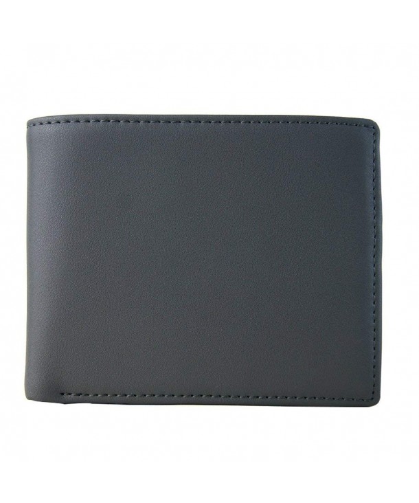 RFID Blocking Leather Bifold Wallets for Men - Gray - C212HUPNRSB
