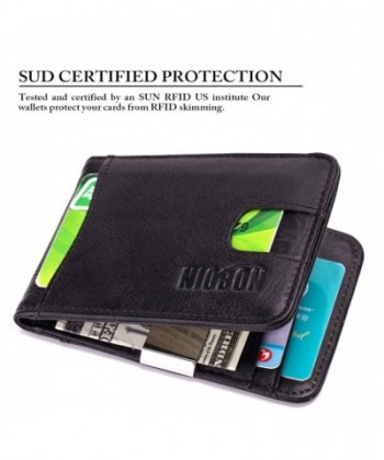 Men's Money Clip Wallet-RFID Blocking Genuine Leather Bifold Men ...