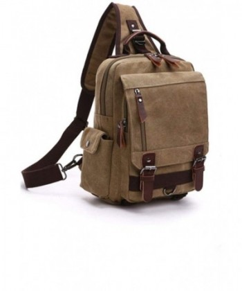 Sechunk Canvas Leather Shoulder messenger_bag