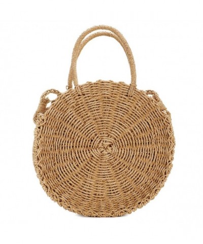 Handwoven Rattan Shoulder Leather Natural