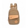 Topsung Leather Canvas Backpack Brown