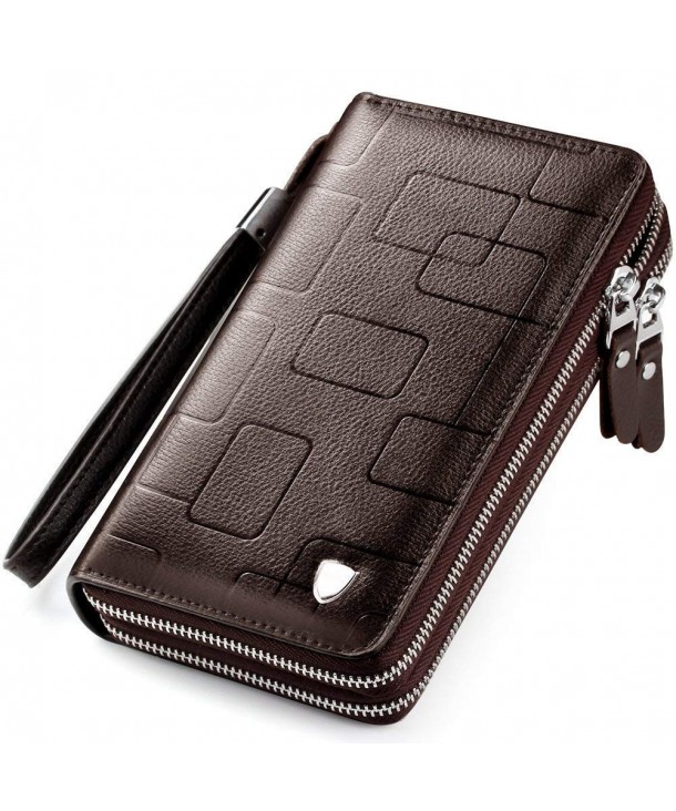Clutch Handbag Leather Zipper Business