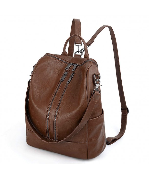 Backpack Convertible Rucksack Shoulder - Brown - CM18EWKWD0L