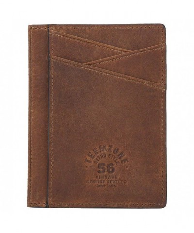Teemzone Minimalist Wallet Genuine Leather