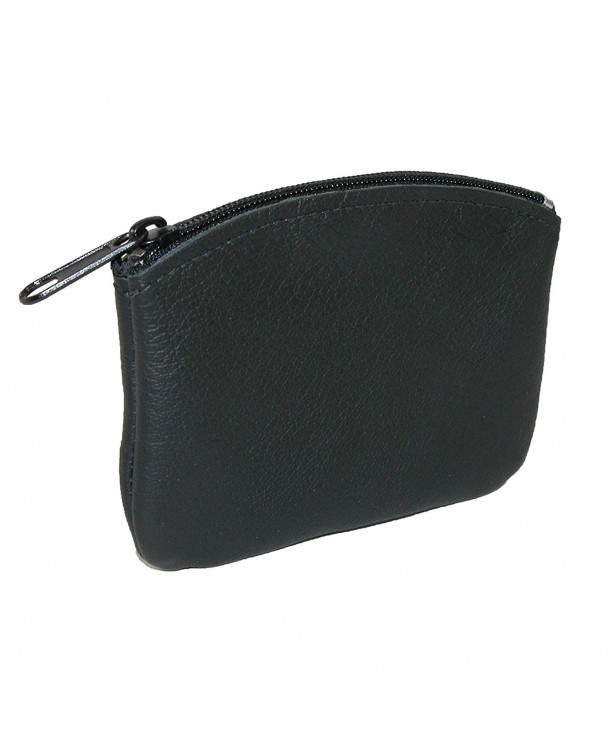 Leather Credit Card Pouch and Coin Holder - Black - CT1118AGW59