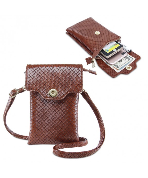 Cell Phone Purse Small Leather Crossbody Bag with Shoulder Strap for Girls Women(Brown ...