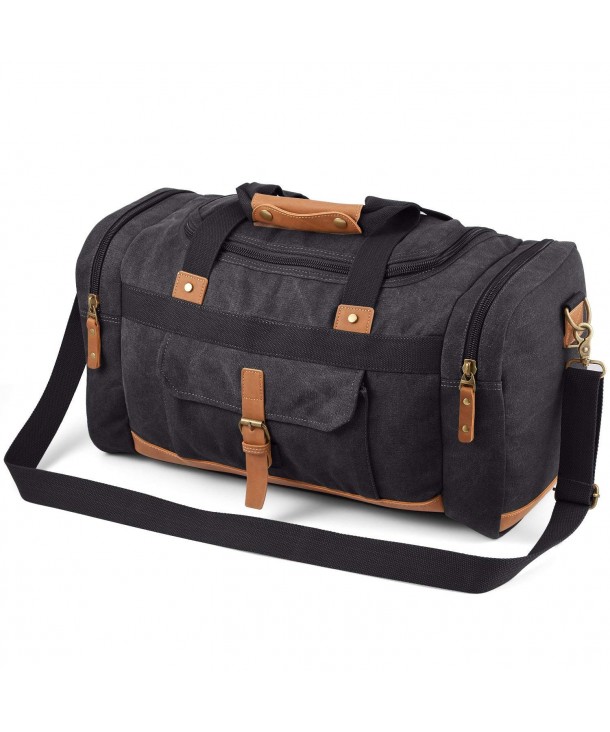 50L Canvas Luggage Duffel Bag Travel Tote Shoulder Bag - Dark Gray ...