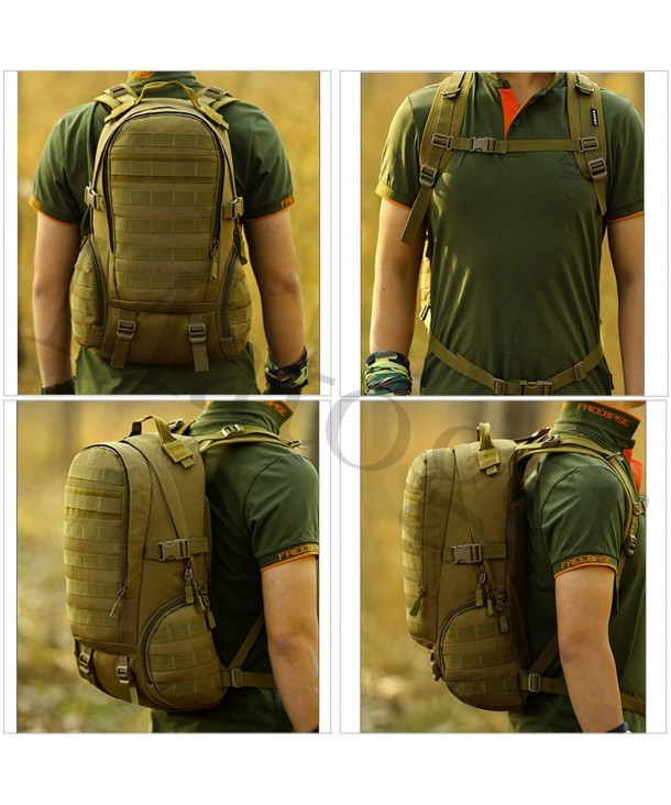 Tactical Military Backpack Waterproof - Brown - CW182AH7HU4
