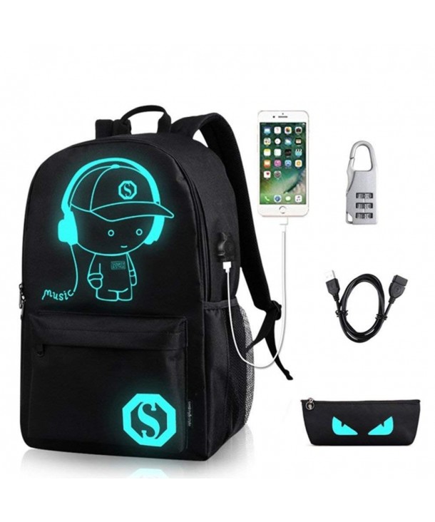 Waterproof Luminous Notebook Backpack Anti theft