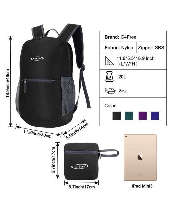 Lightweight Packable Backpack Resistant - Black - CE186O8QD6W