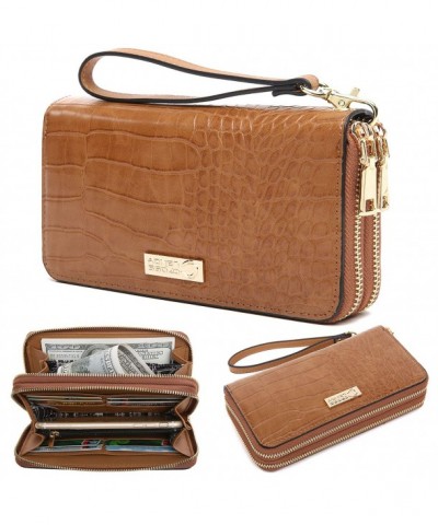 CrossLandy Blocking Double Leather Wristlet