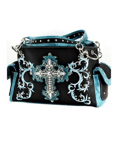 Western Rhinestone Concealed Shoulder turquoise