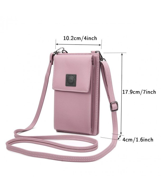 Crossbody Leather Shoulder Smartphone - Pink - CZ18E8W24NI