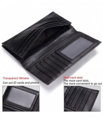 RFID Blocking Slim Real Leather Wallet Long Clutch Purses for Men ...