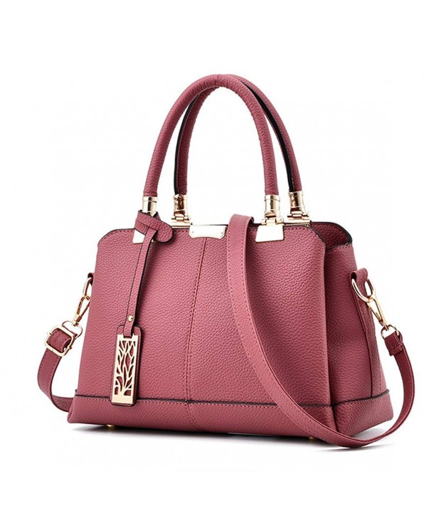 Ladies Handbags Shoulder Bags for Women PU Leather Bags - Pink ...