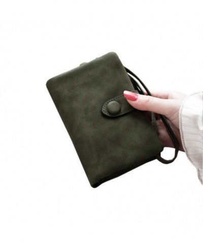 Womens Bifold Leather blocking Wristlet