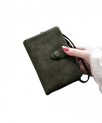 Womens Bifold Leather blocking Wristlet